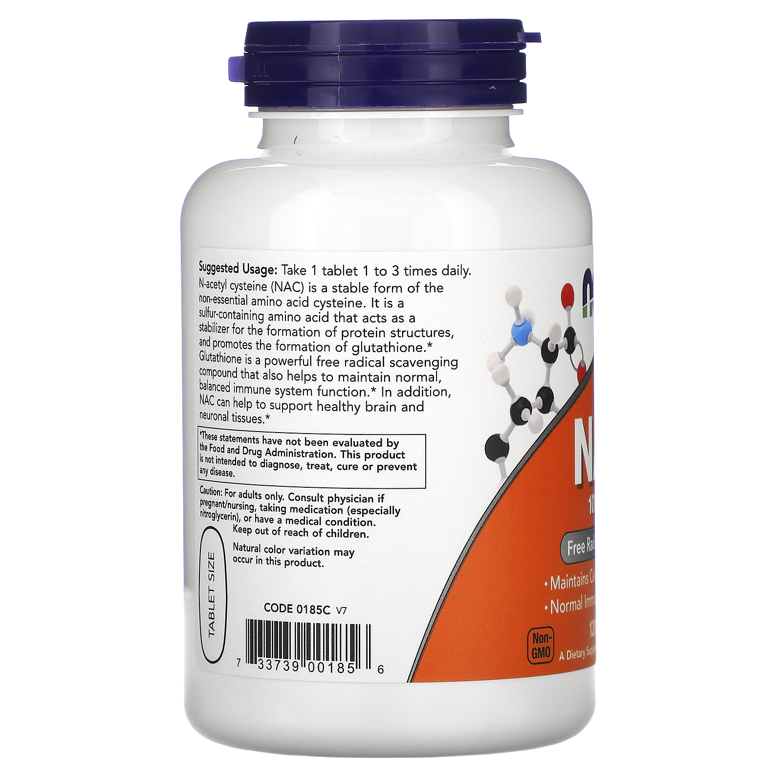 NOW NAC, N-Ацетил L-Цистеин, Антиоксидант 1000 мг - 120 таблеток
