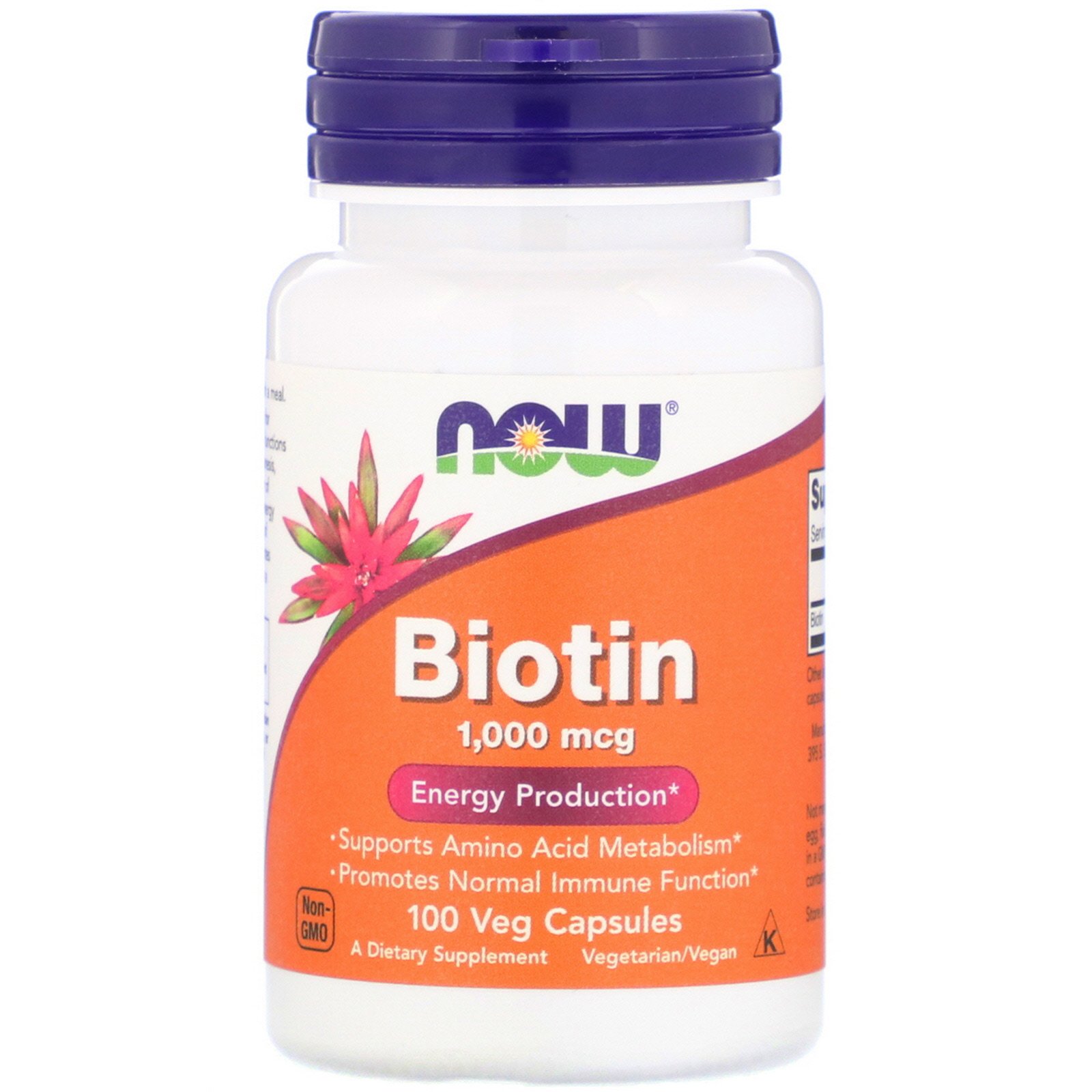 NOW Biotin, Биотин 1000 мкг - 100 капсул