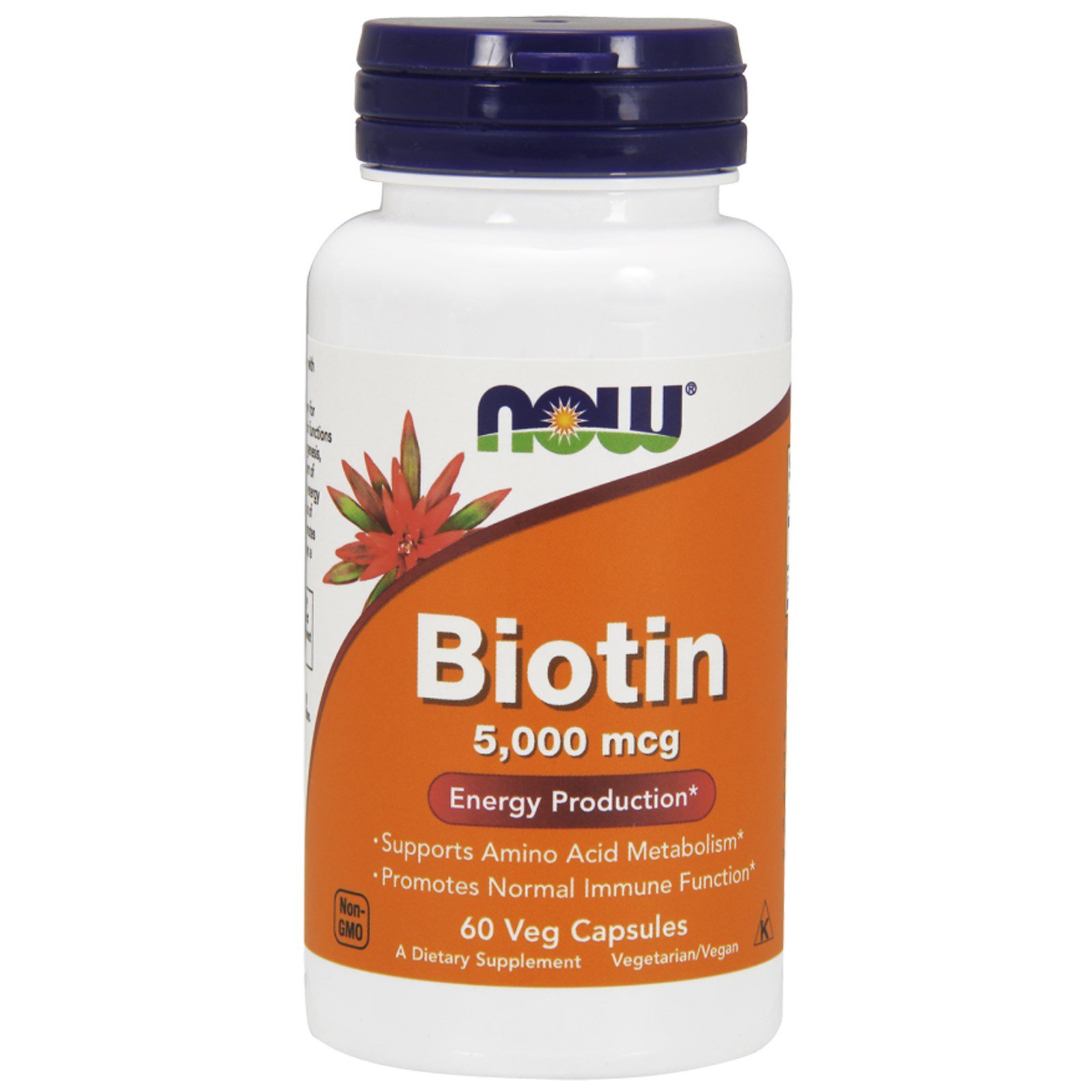 NOW Biotin, Биотин 5000 мкг - 60 капсул
