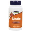 NOW Biotin, Биотин 5000 мкг - 60 капсул