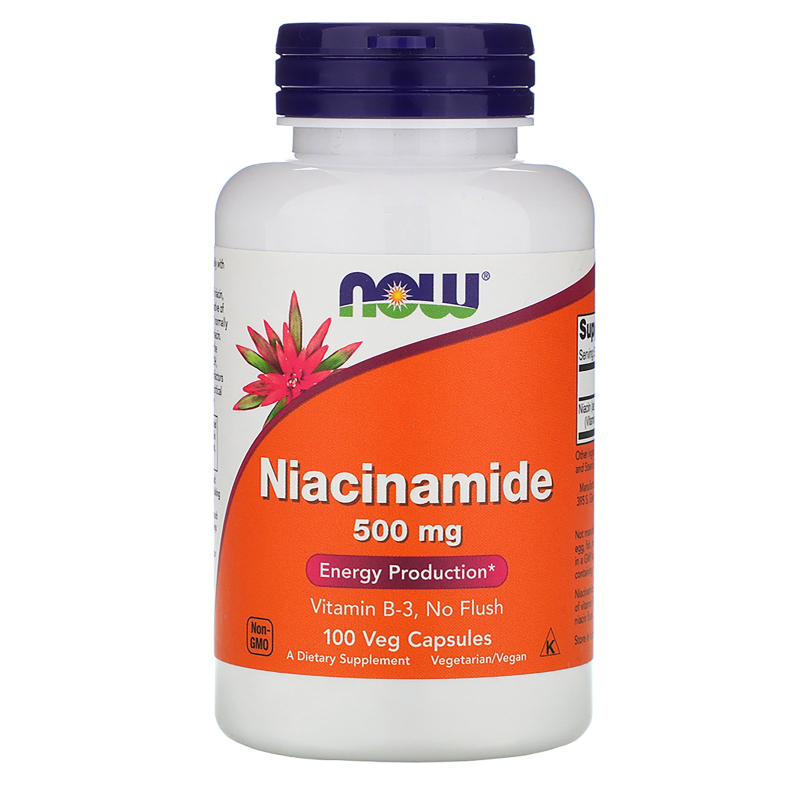 NOW Niacinamide B-3, Витамин Б-3 Ниацинамид 500 мг - 100 капсул