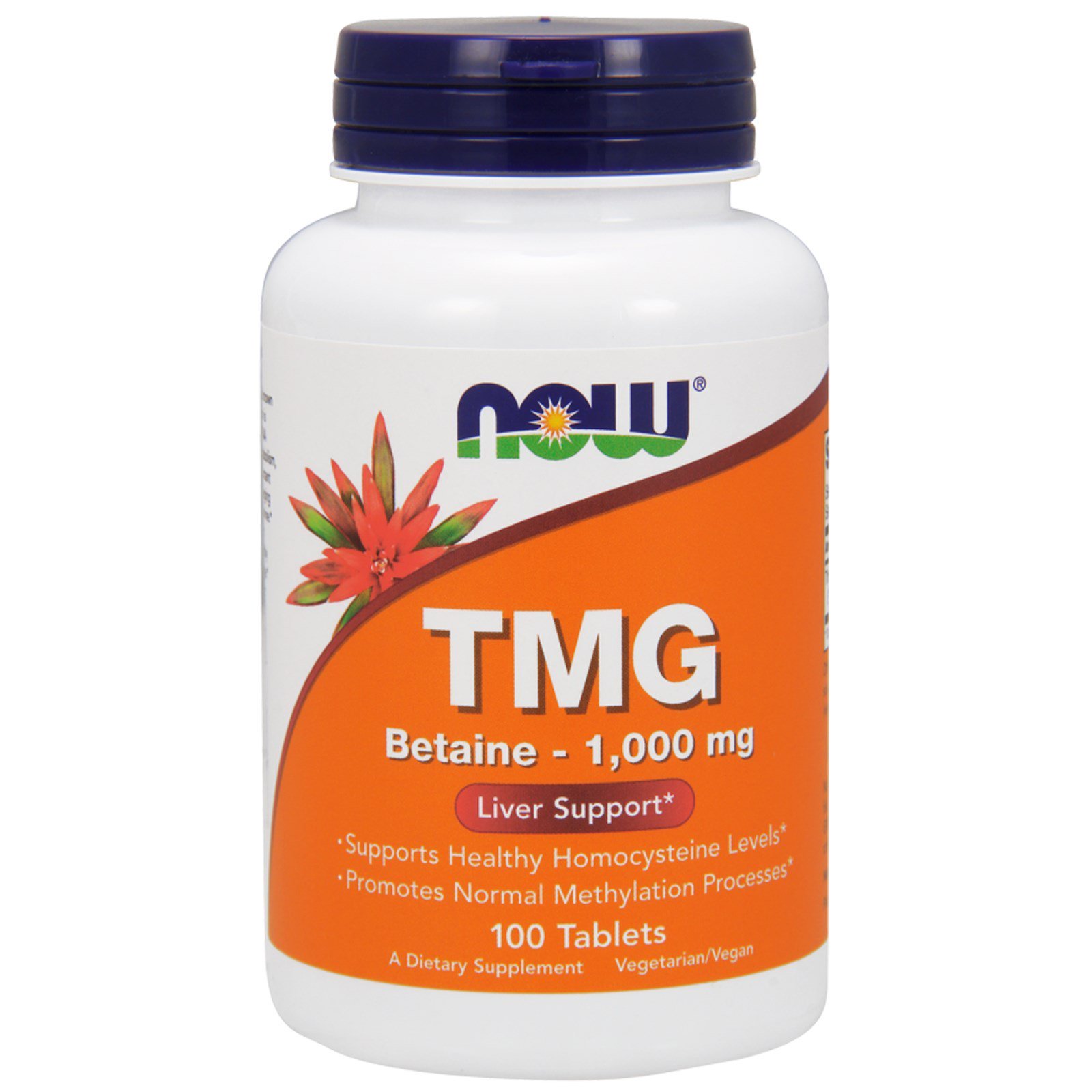 NOW TMG Betaine, Триметилглицин Бетаин 1000 мг - 100 таблеток