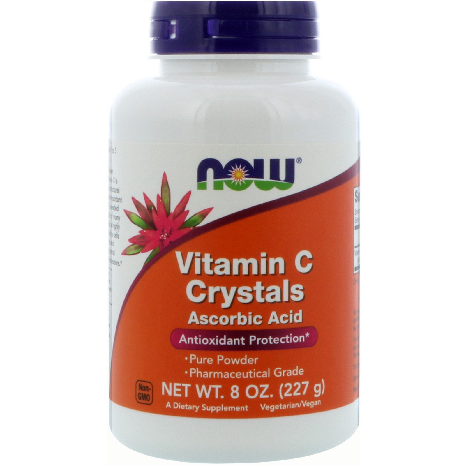 NOW C Crystals, Витамин С, Аскорбиновая Кислота Порошок - 227 г