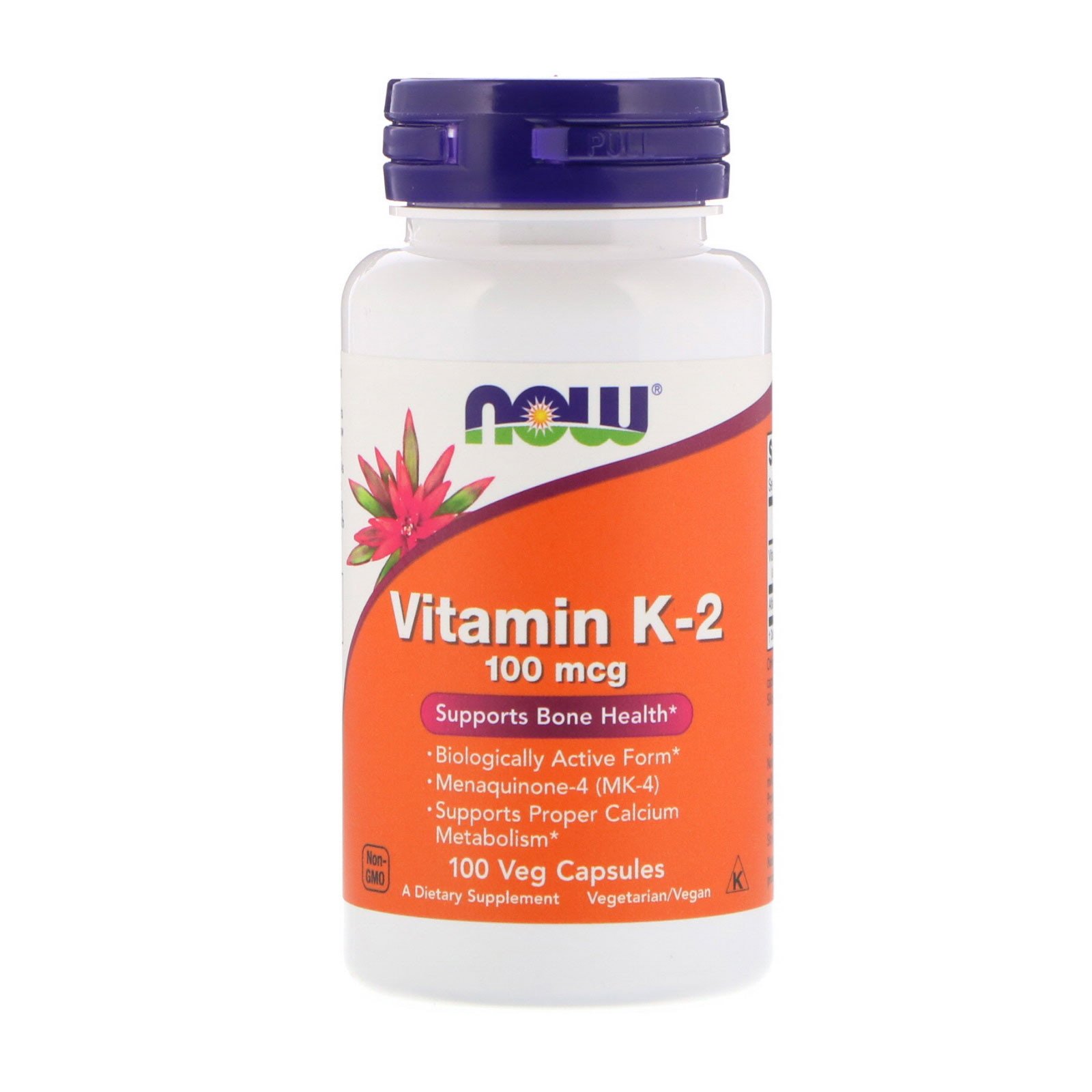 NOW K-2, Витамин К-2 100 мкг - 100 капсул