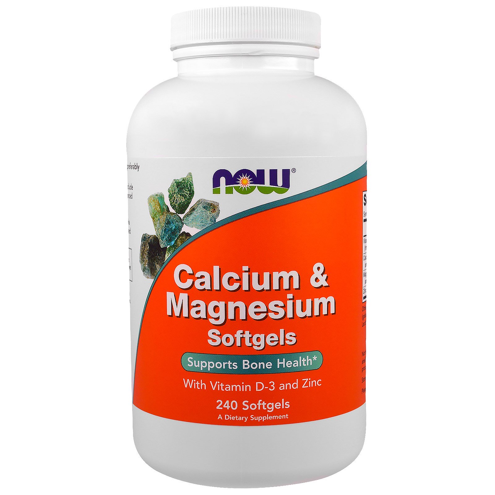 NOW Calcium + Magnesium, Кальций и Магний + Витамин D-3 и Цинк - 240 капсул