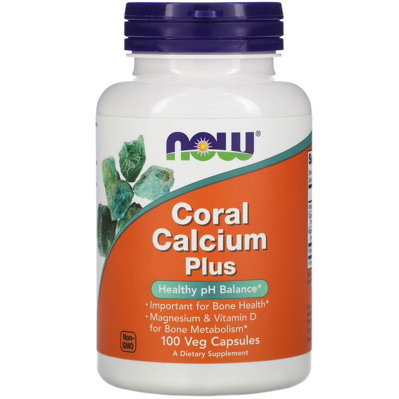 NOW Calcium Coral Plus, Кальций из Кораллов Плюс - 100 капсул