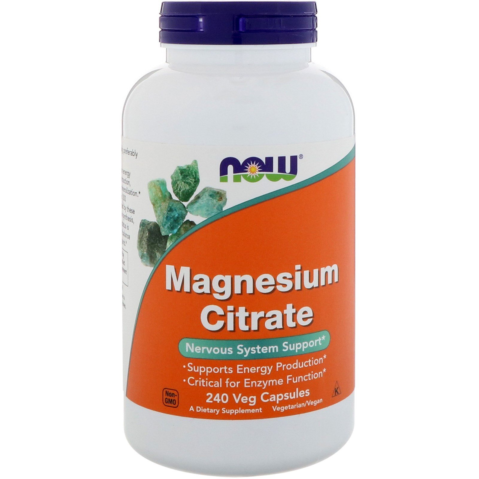 NOW Magnesium Citrate, Магний Цитрат - 240 капсул
