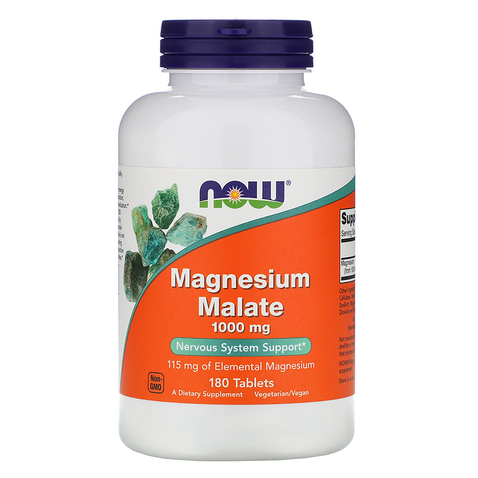 NOW Magnesium Malate, Малат Магния 1000 мг - 180 таблеток