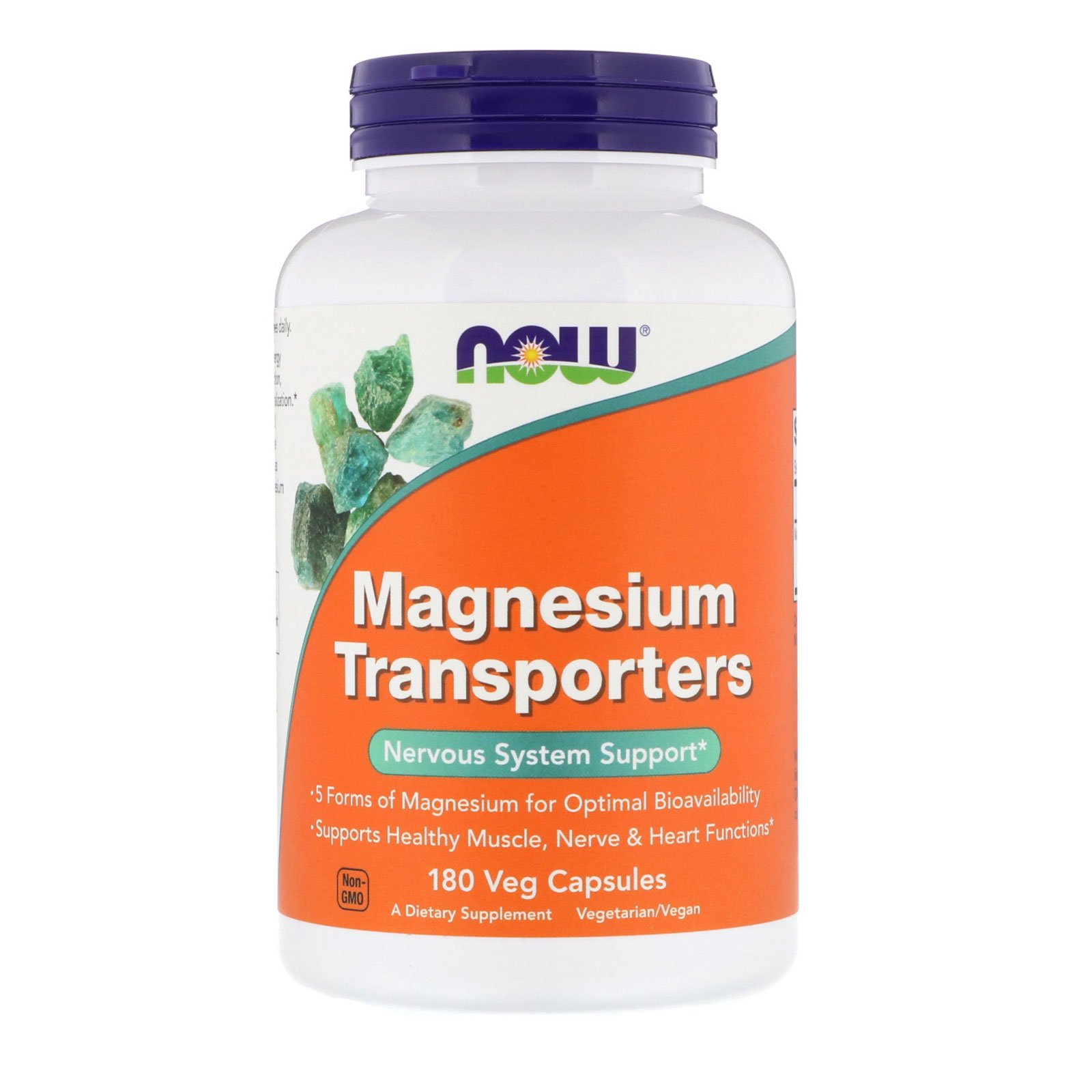 NOW Magnesium Transporters, Магний 5 Форм 120 мг - 180 капсул