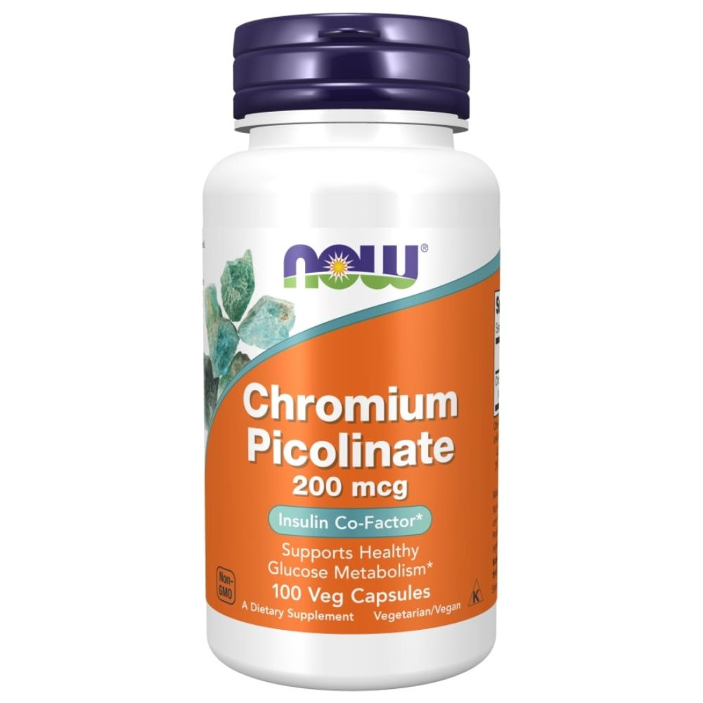 NOW Chromium Picolinate, Хром Пиколинат 200 мкг - 100 капсул