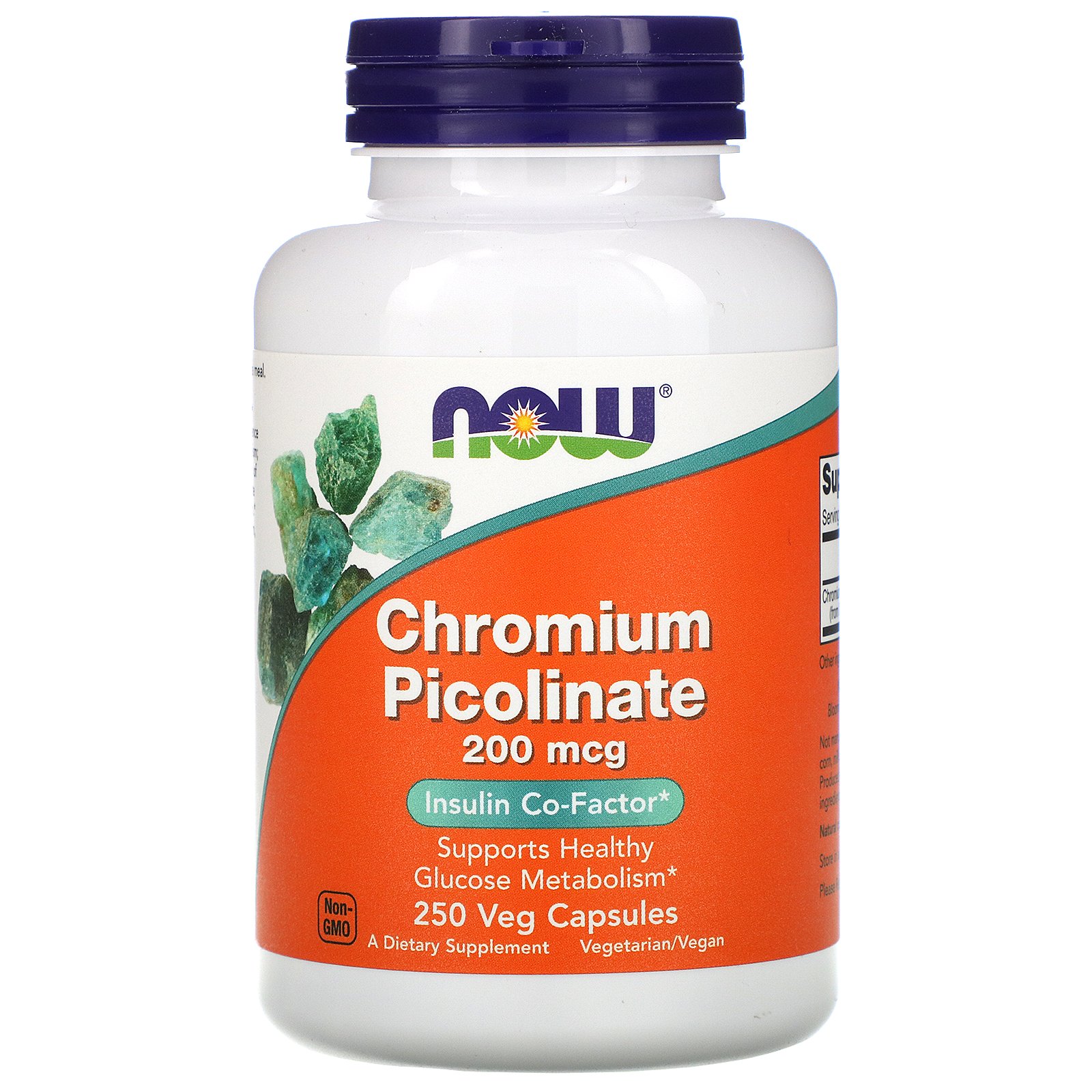 NOW Chromium Picolinate, Хром Пиколинат 200 мкг - 250 капсул