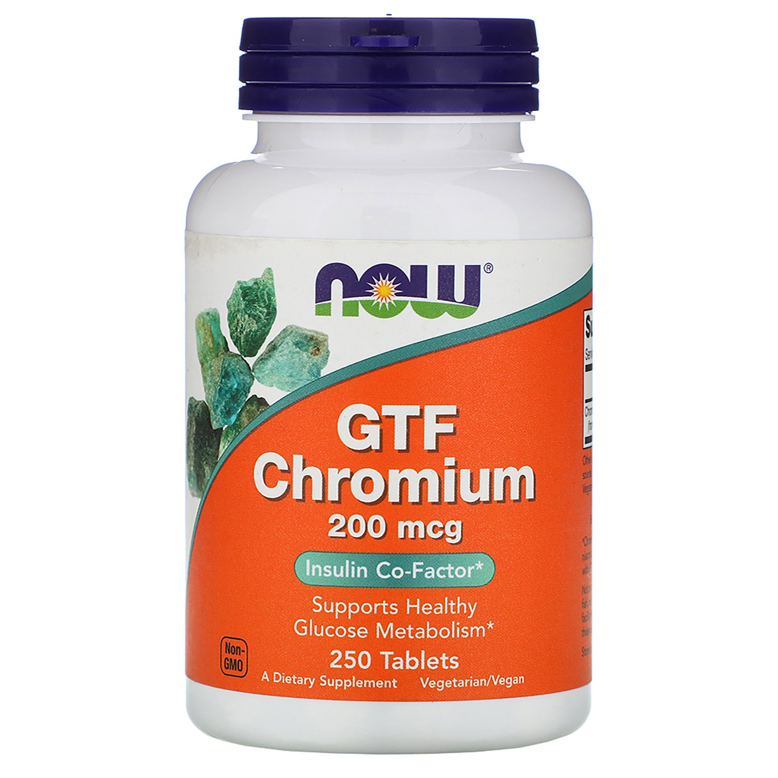 NOW Chromium GTF, Хром 200 мкг - 250 таблеток