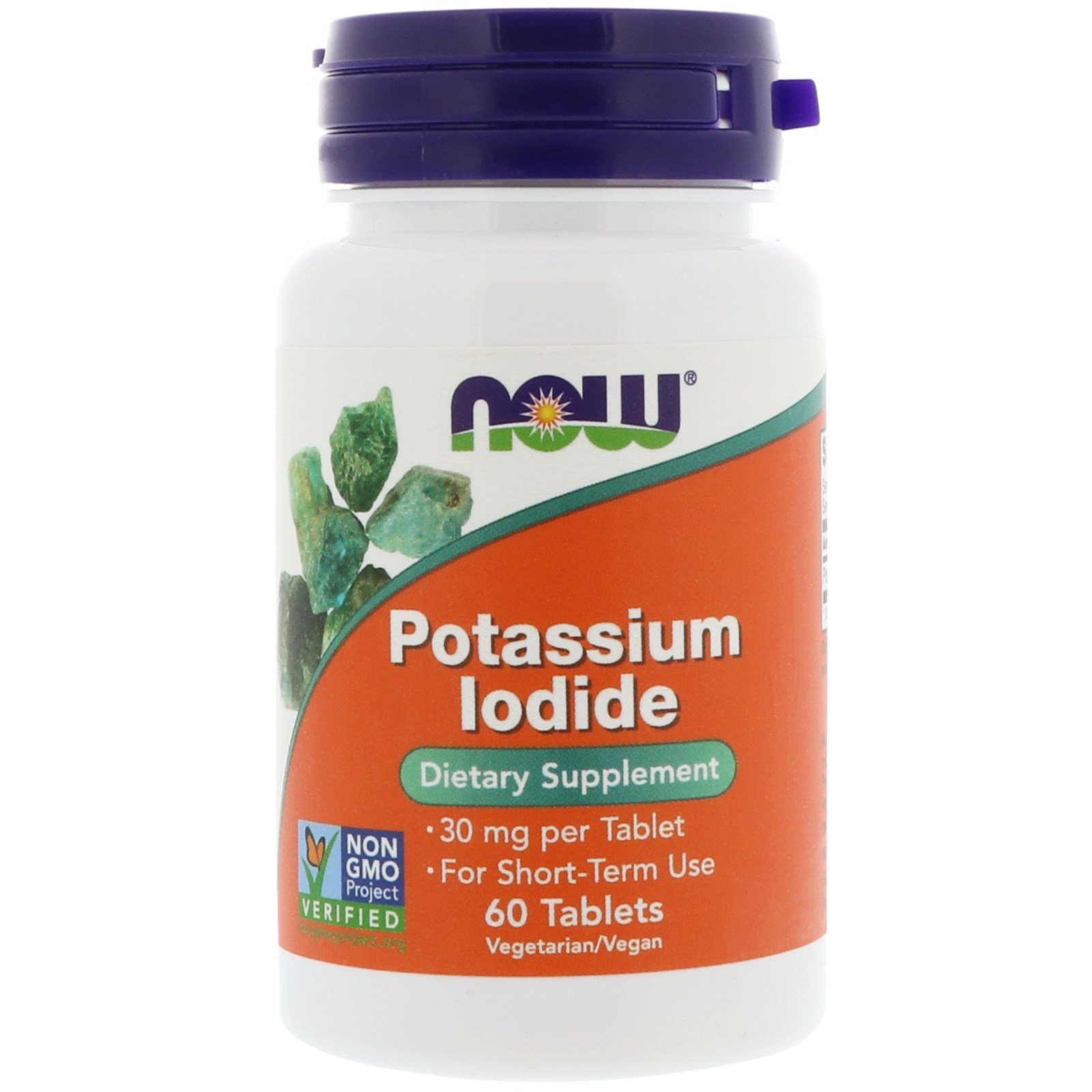 NOW Potassium Iodide, Калий Йодид 30 мг - 60 таблеток