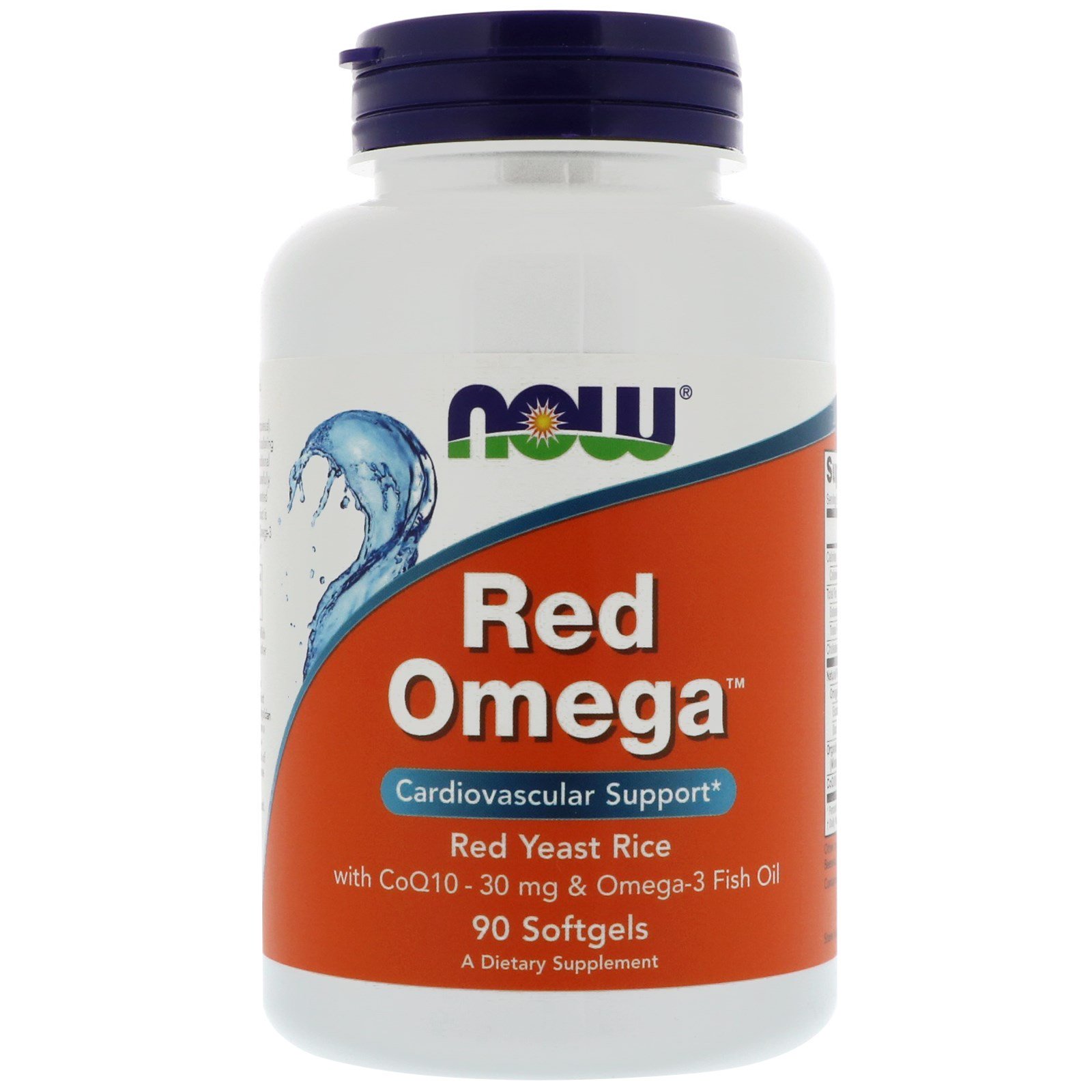 NOW Omega-3, Red Rice + Q10, Омега-3 Красный Рис + Q10 - 90 капсул