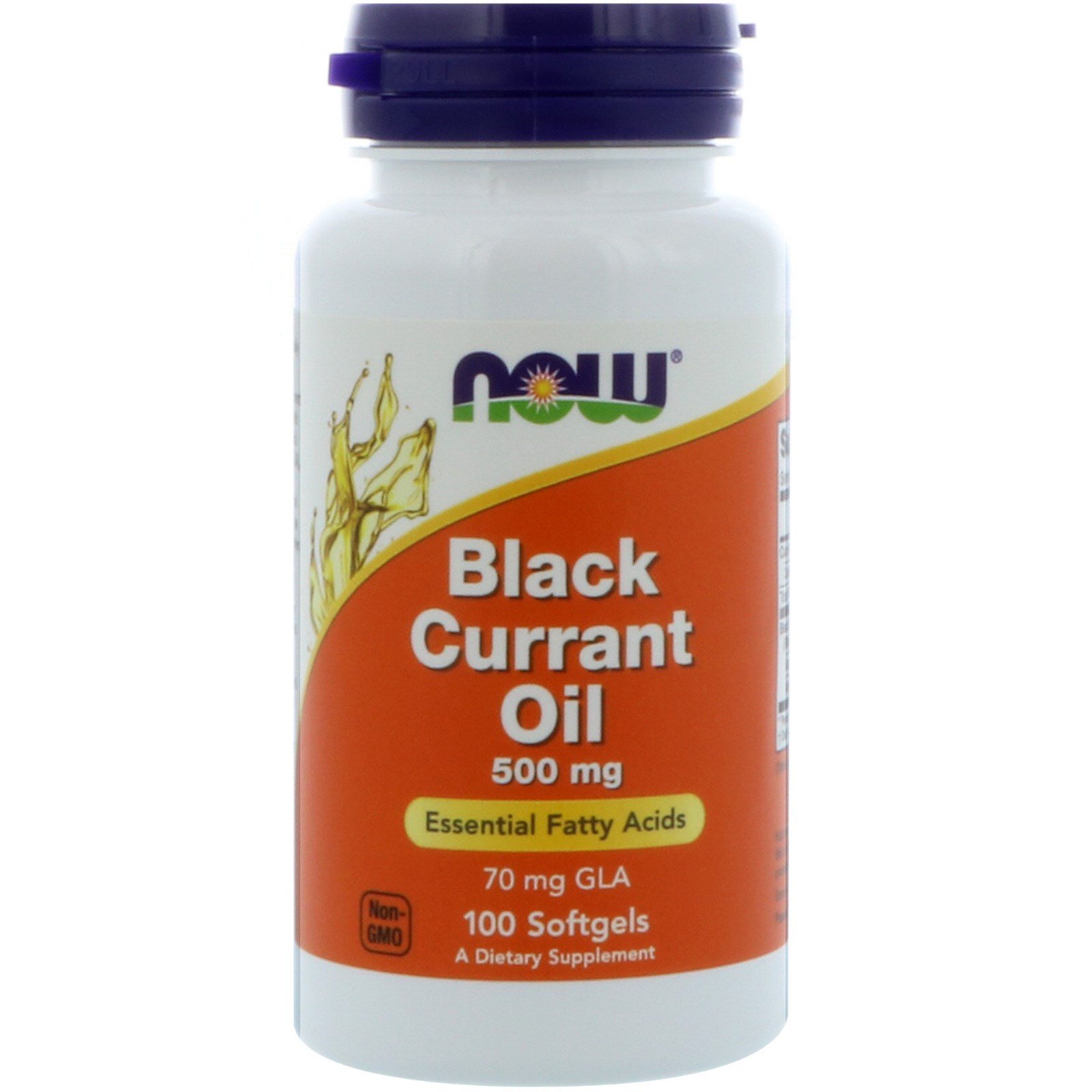NOW Black Currant Oil, Масло Чёрной Смородины, Гамма-Линоленовая кислота 500 мг - 100 капсул