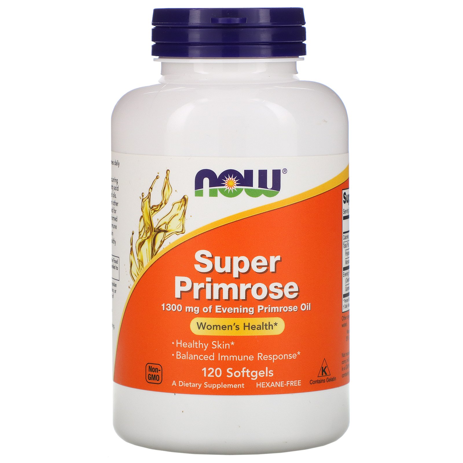 NOW Primrose Oil Super, Примула Вечерняя Масло 1300 мг - 120 желатиновых капсул