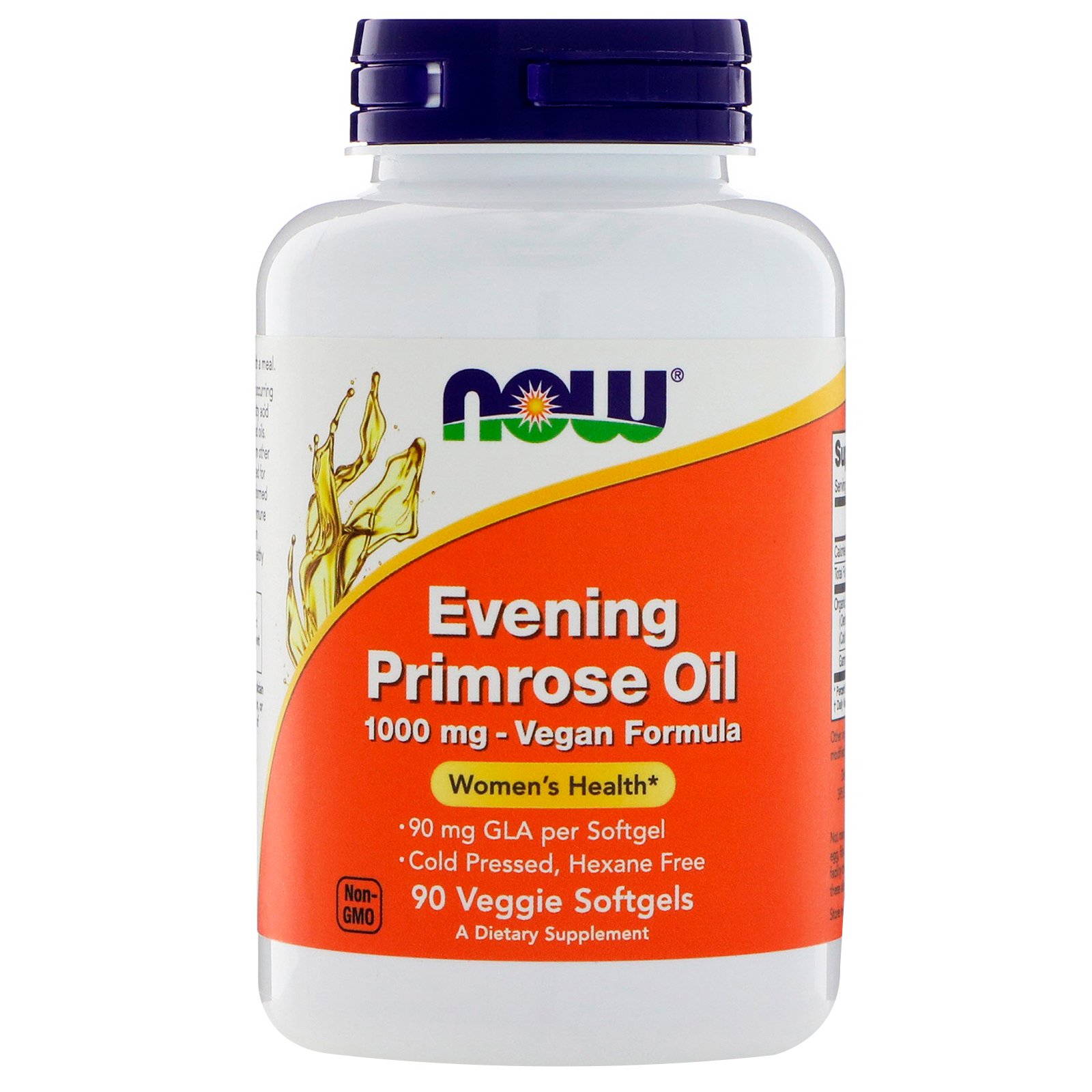 NOW Primrose Oil, Масло Вечерней Примулы 1000 мг - 90 вегетарианских капсул