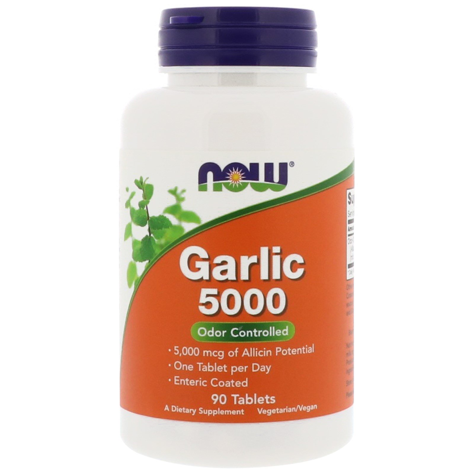 NOW Garlic 5000, Чеснок Контроль Запаха 5000 мкг - 90 таблеток