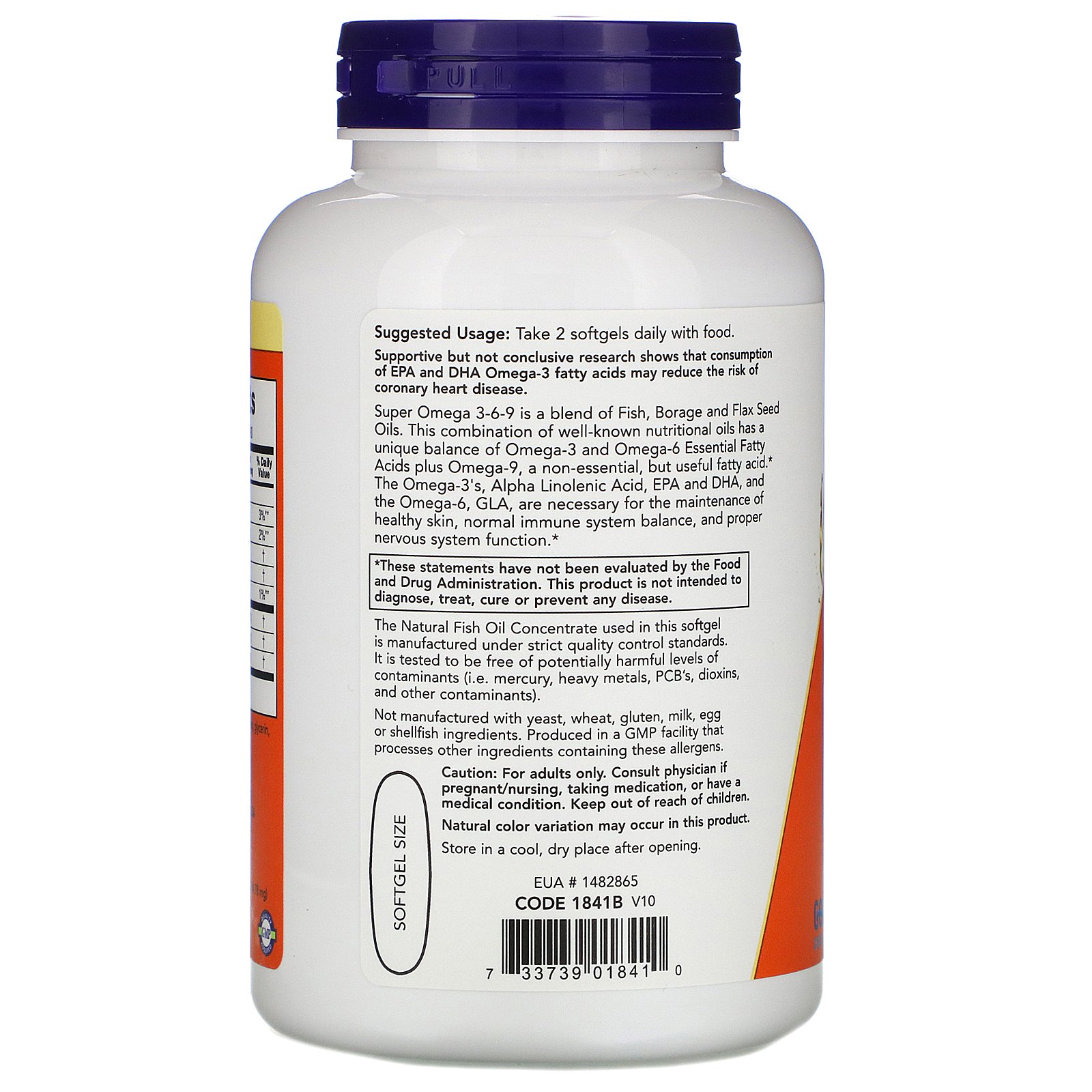 Omega 3-6-9, Супер Омега 3-6-9 1200 мг - 180 капсул