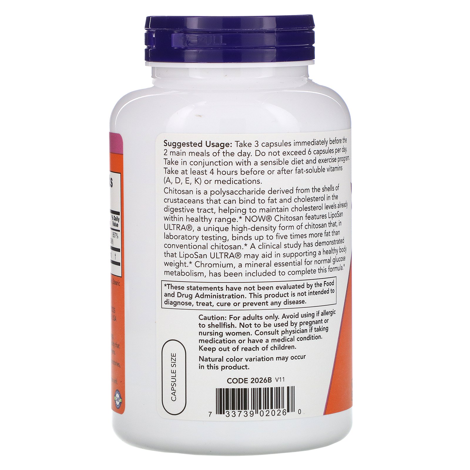 Chitosan with Chromium, Хитозан 500 мг с Хромом - 240 капсул
