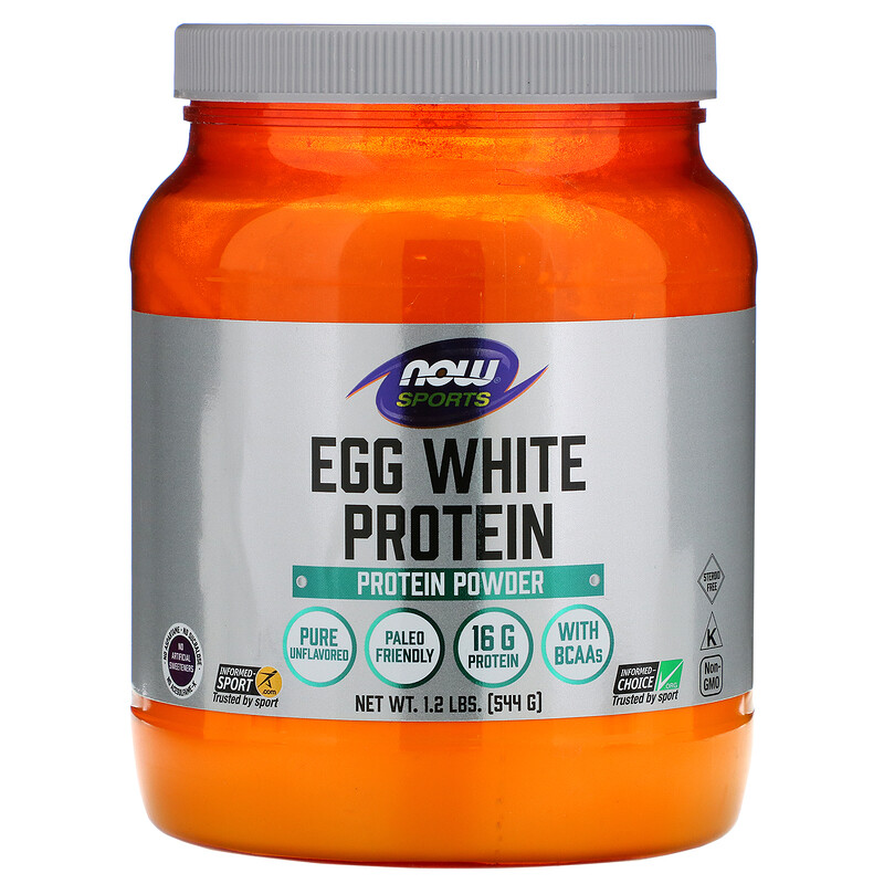 NOW Protein Egg, Протеин Яичного Белка, Без Вкуса - 544 г