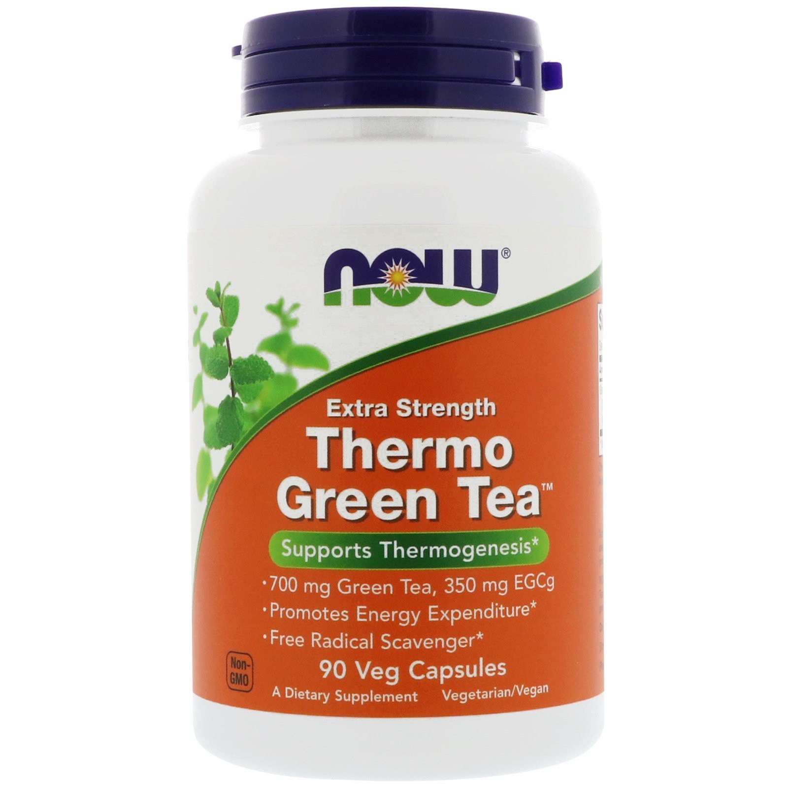 NOW Thermo Green Tea, Зеленый Термо Чай Экстракт 700 мг - 90 вегетарианских капсул