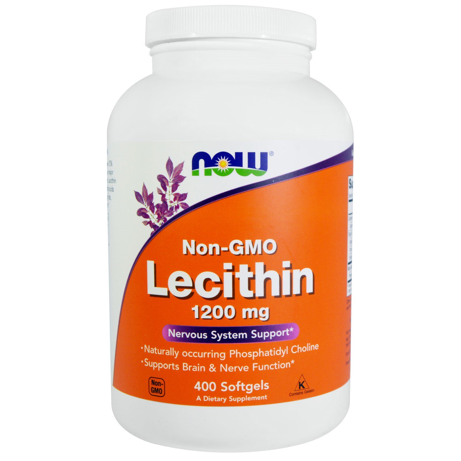NOW Lecithin, Лецитин 1200 мг - 400 желатиновых капсул