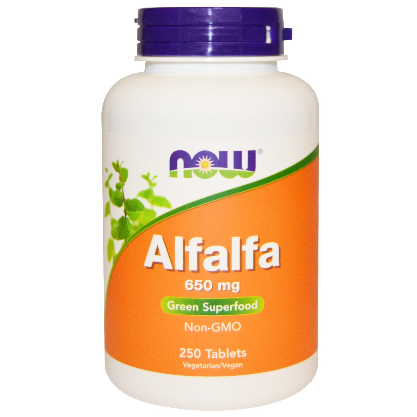 NOW AlfAlfa, Люцерна 650 мг - 250 таблеток