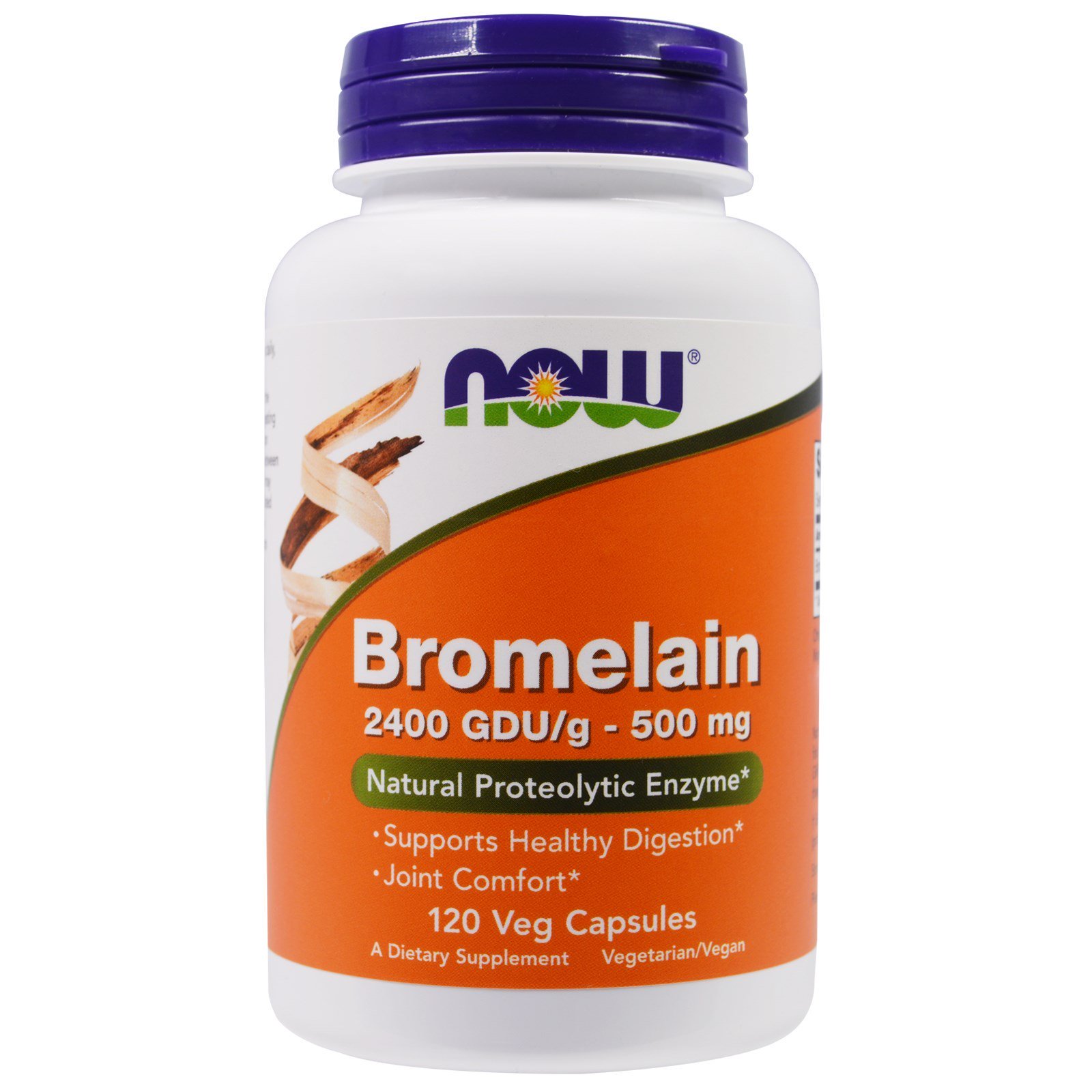 NOW Bromelain, Бромелаин 500 мг - 120 капсул
