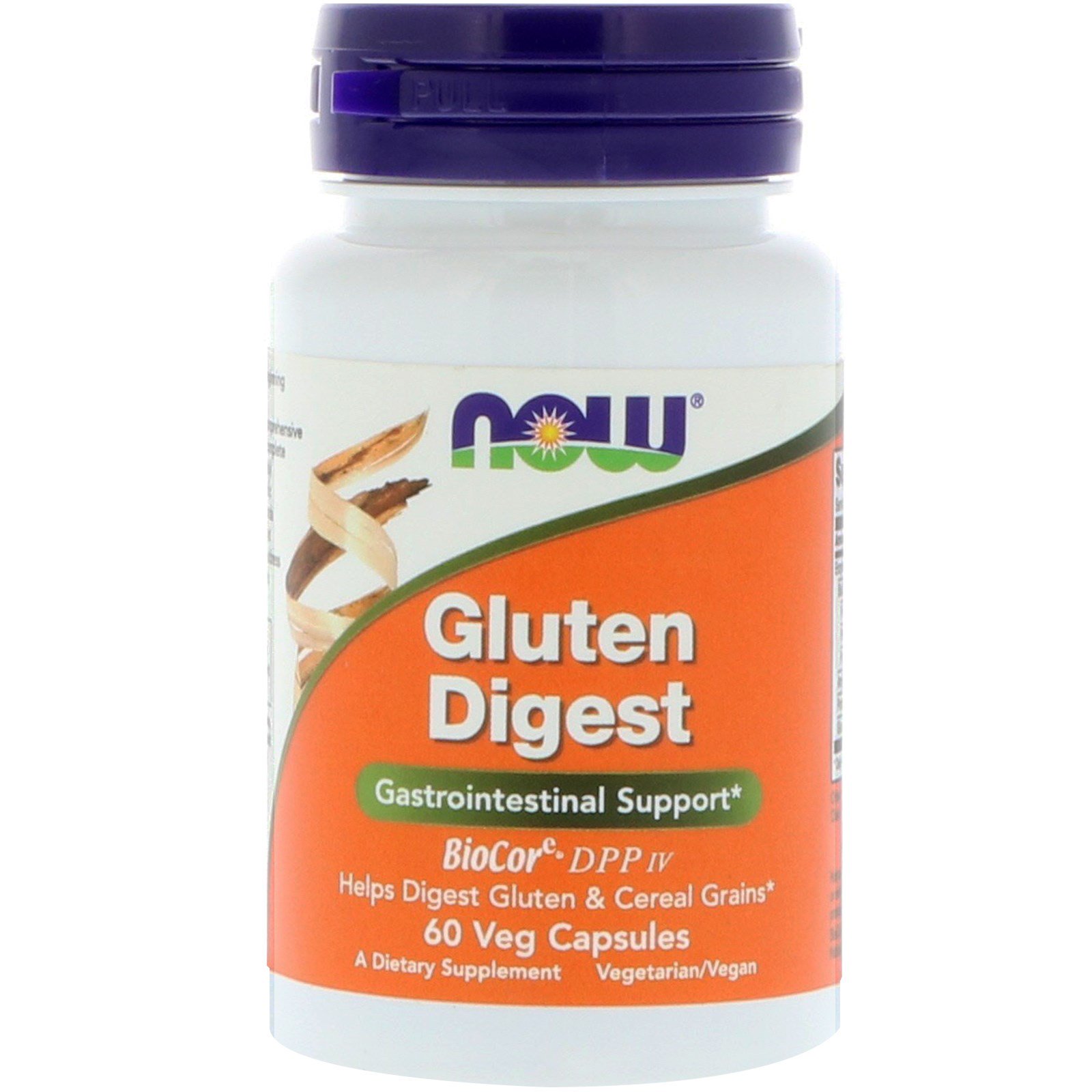NOW Gluten Digest, Энзимы для Усвоения Глютена - 60 капсул