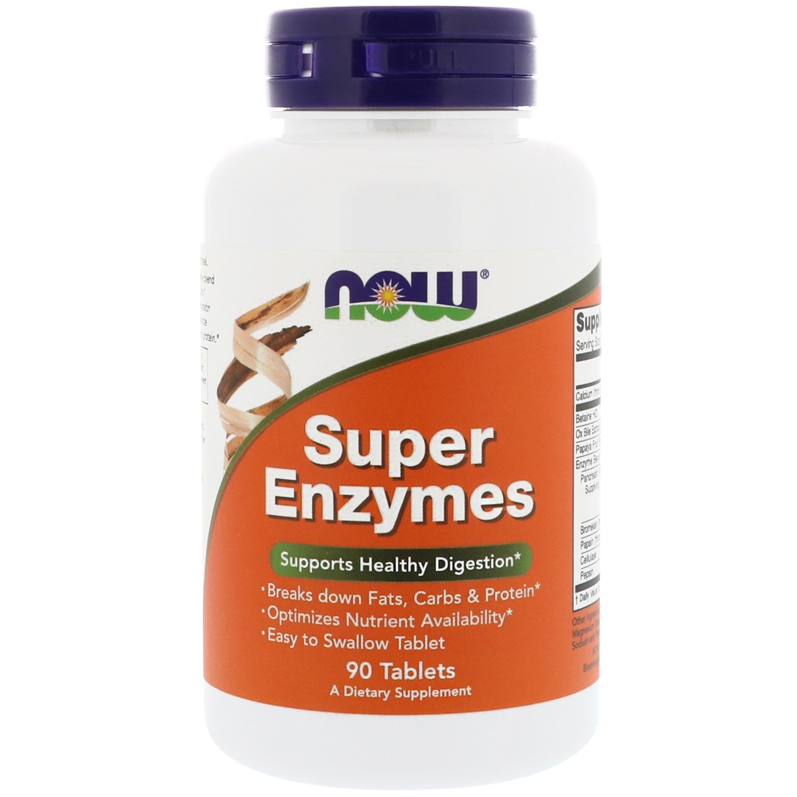 NOW Super Enzymes, Супер Ферменты, Энзимы - 90 таблеток
