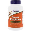 NOW Super Enzymes, Супер Ферменты, Энзимы - 90 таблеток