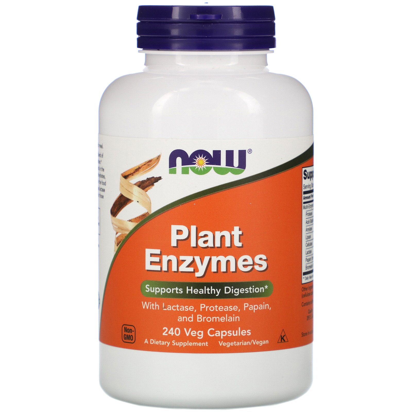 NOW Plant Enzymes, Энзимы Растительные - 240 капсул