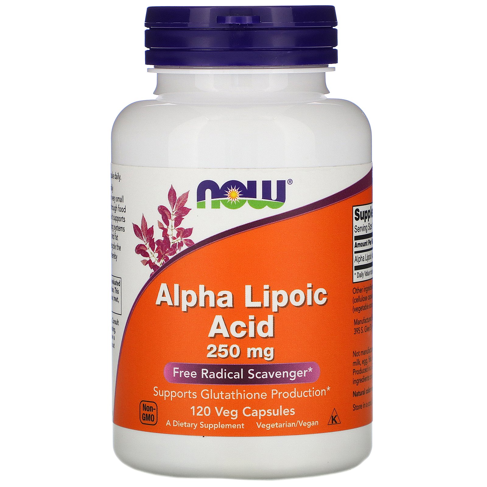 NOW Alpha Lipoic Acid, Альфа-Липоевая Кислота 250 мг - 120 капсул