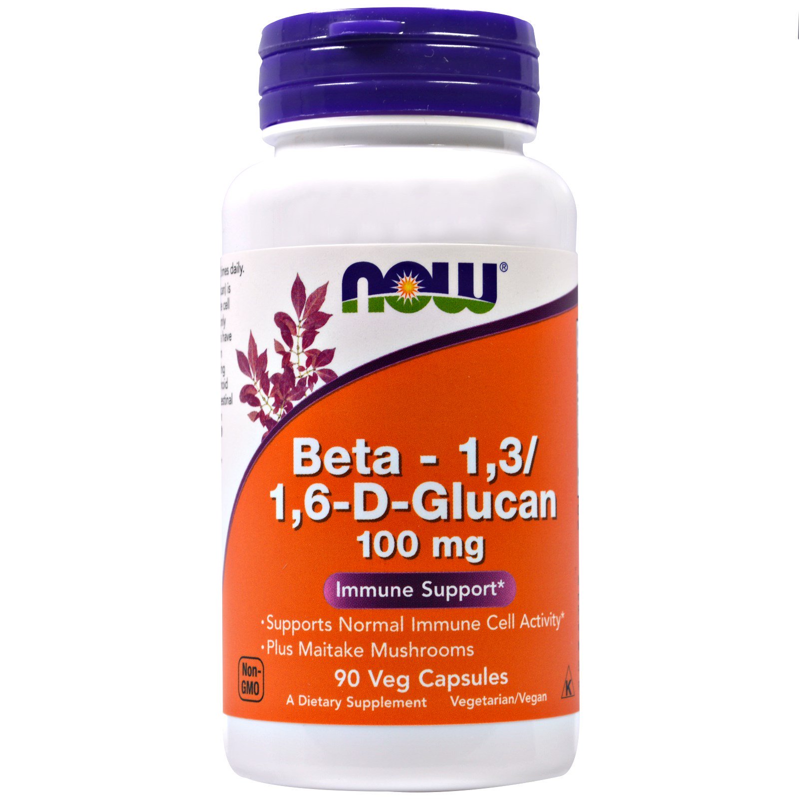 NOW Beta-1,3/1,6 D-Glucan, Бета D-Глюкан 1,3/1,6 100 мг - 90 капсул