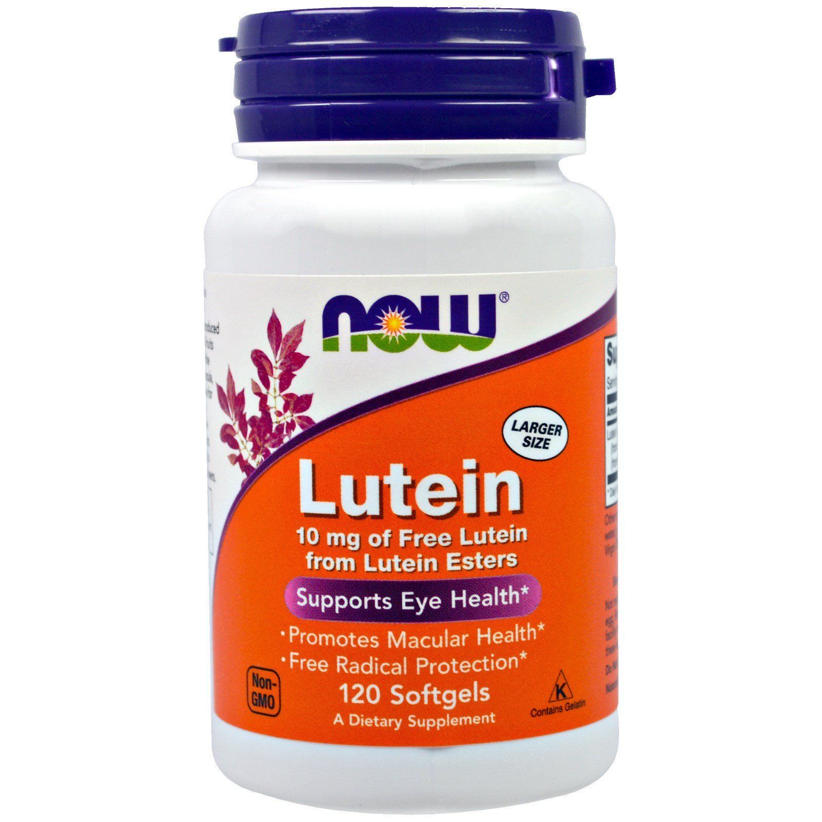 NOW Lutein, Лютеин 10 мг - 120 капсул