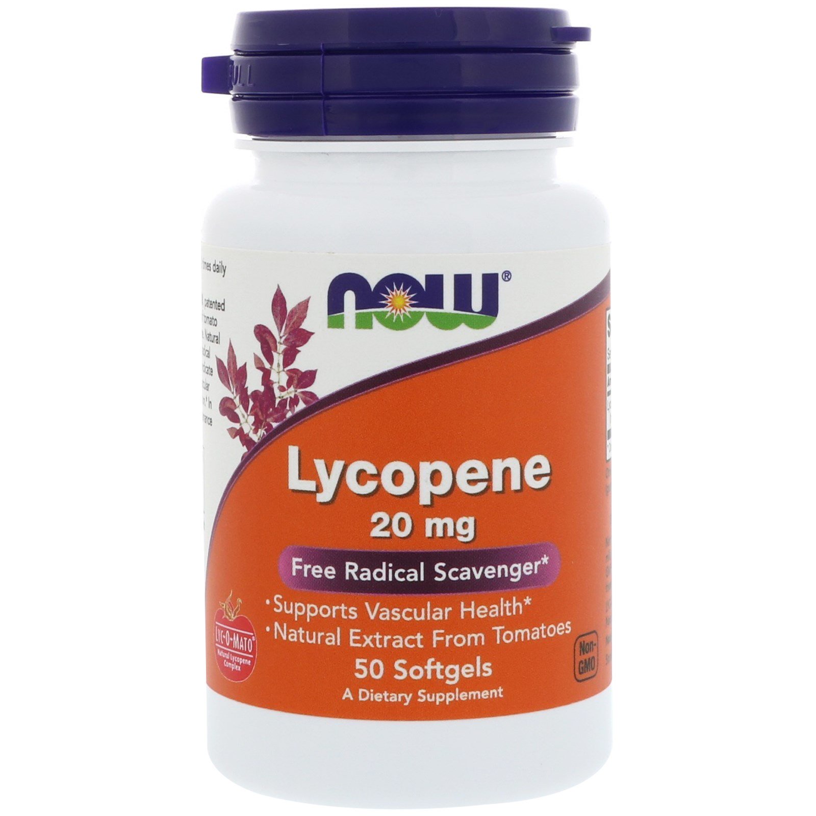 NOW Lycopene, Ликопин 20 мг - 50 капсул