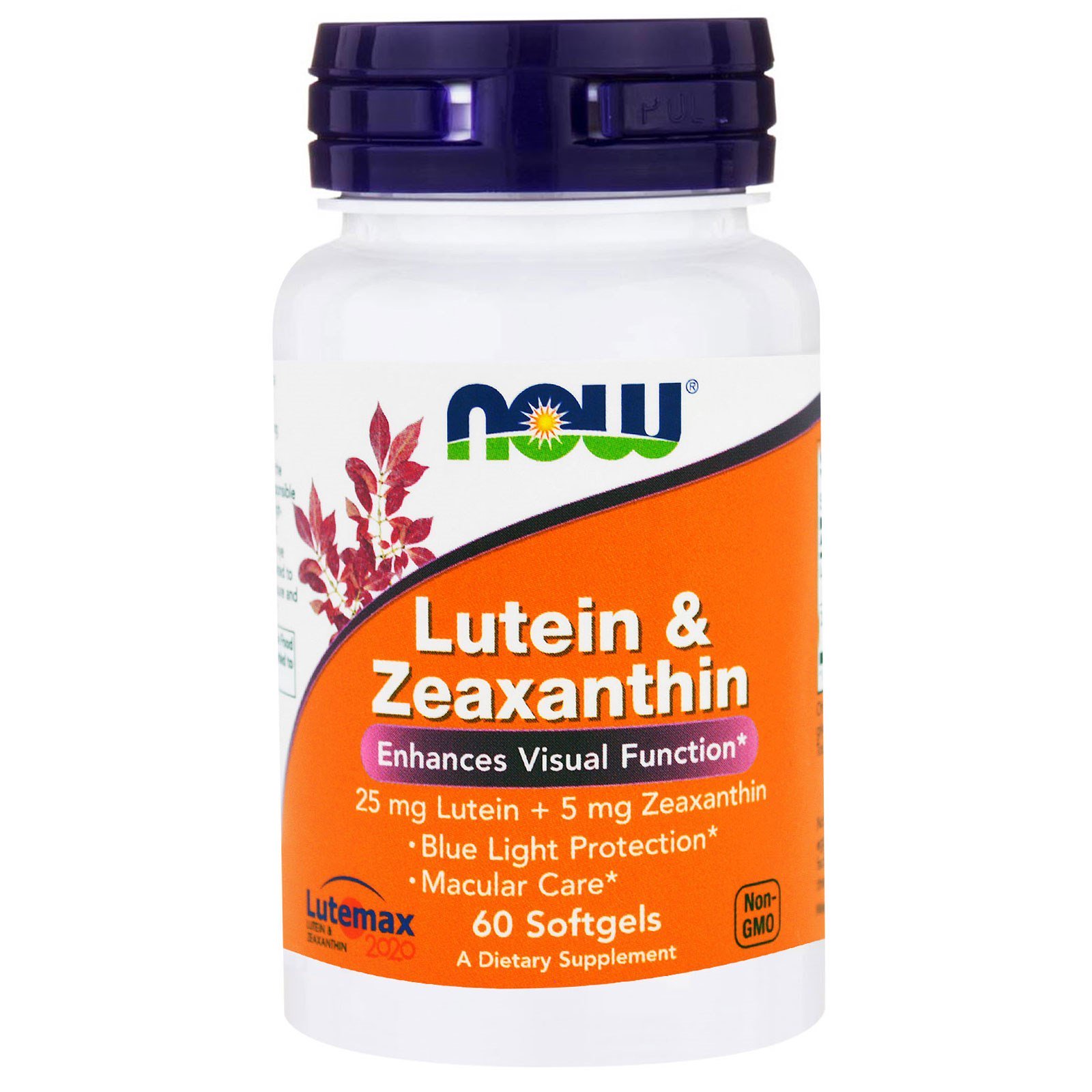NOW Lutein & Zeaxanthin, Лютеин 25 мг и Зеаксантин 5 мг - 60 капсул