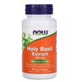 NOW Holy Basil Extract, Базилик Священный, Тулси Экстракт 500 мг - 90 вегетарианских капсул
