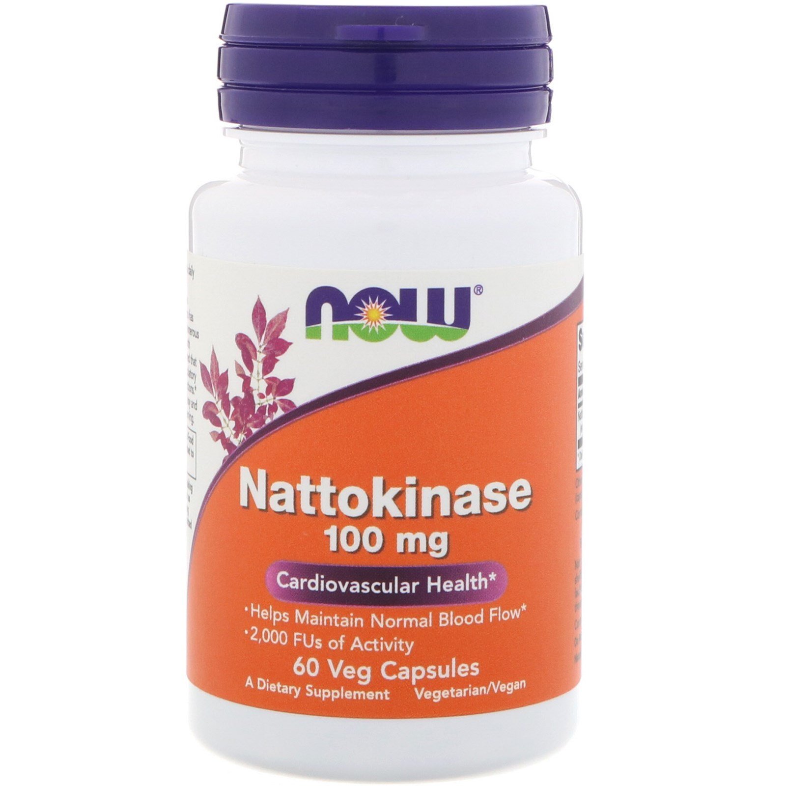 NOW Nattokinase, Наттокиназа 100 мг - 60 капсул