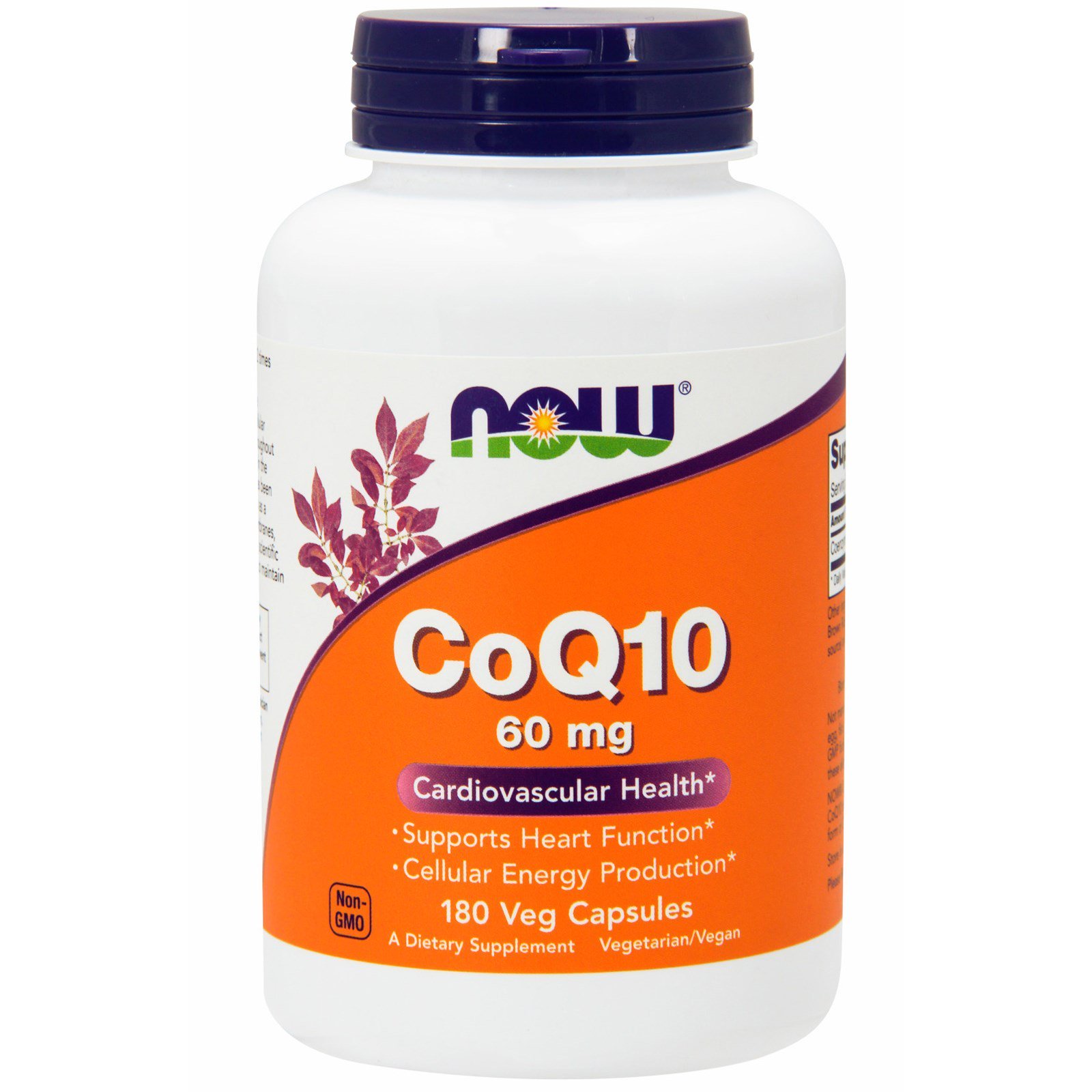 NOW Q10 Coenzyme, Кофермент Q10 60 мг  - 180 капсул