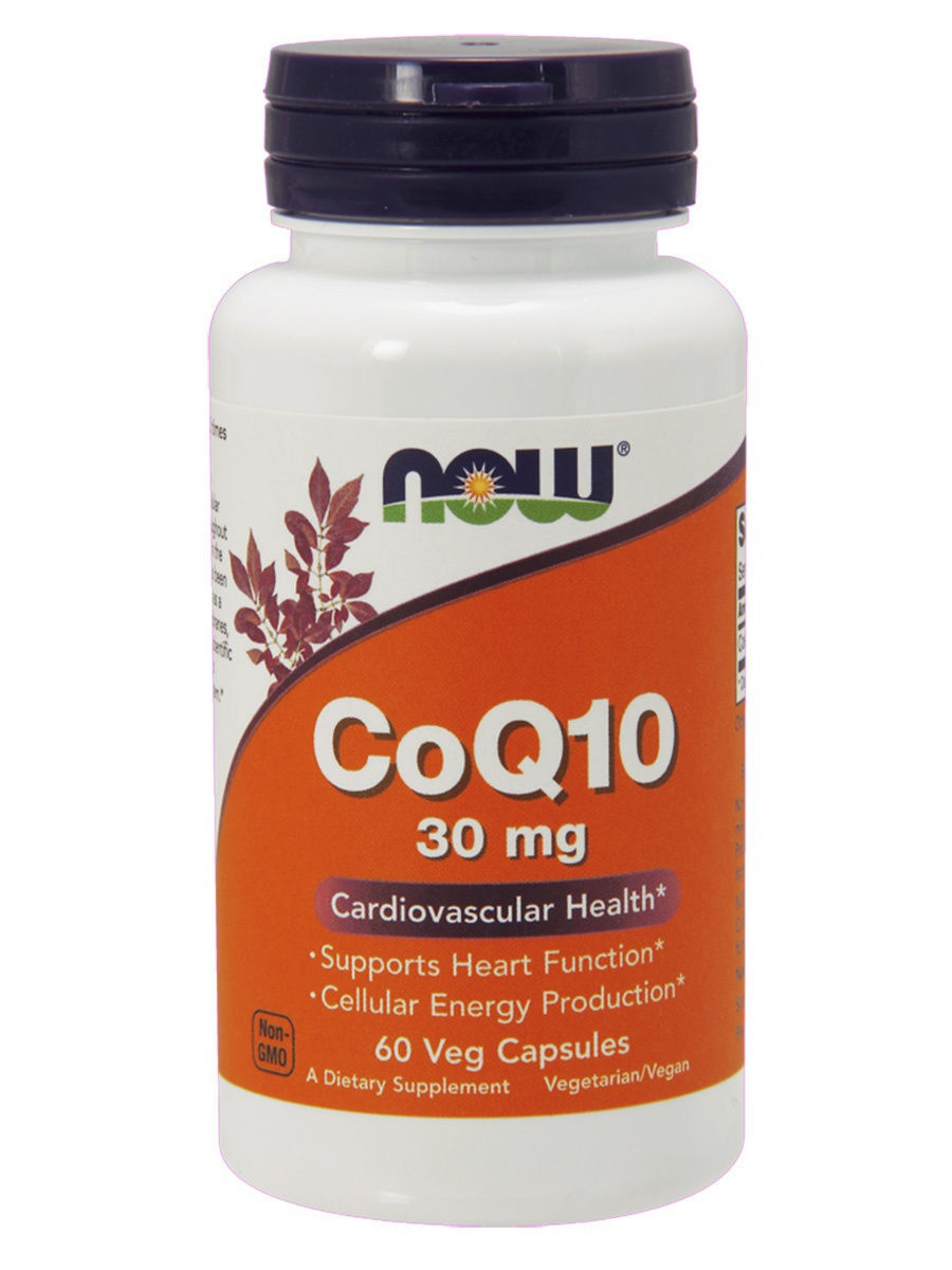 NOW Q10 Coenzyme, Кофермент Q10 30 мг - 60 капсул