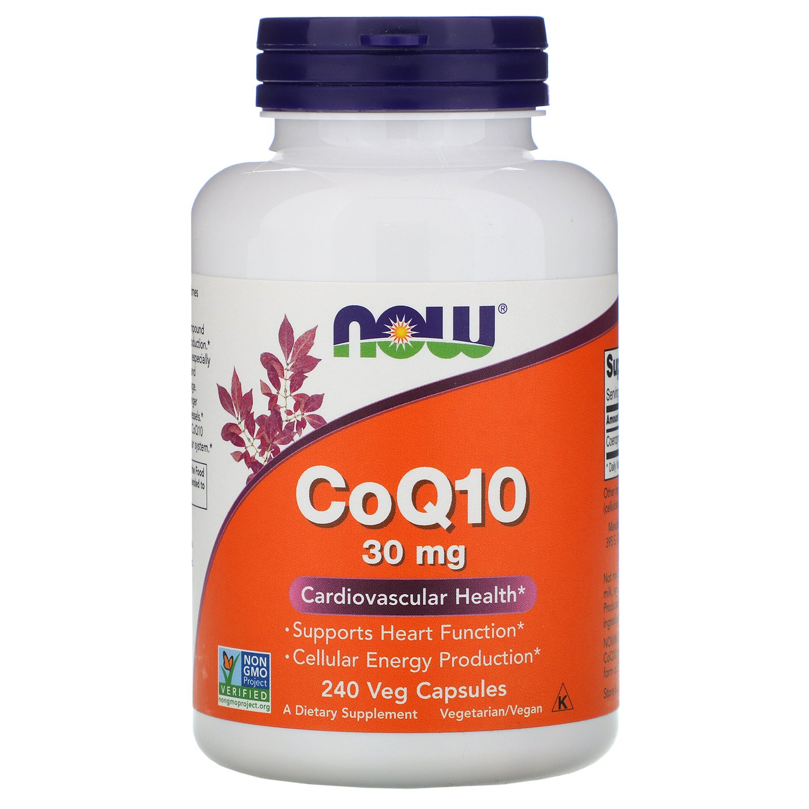 NOW Q10 Coenzyme, Кофермент Q10 30 мг - 240 капсул