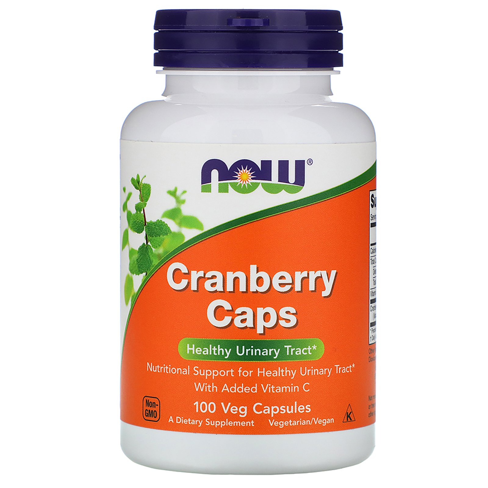 NOW Cranberry Caps, Клюква 700 мг + Витамин C - 100 капсул