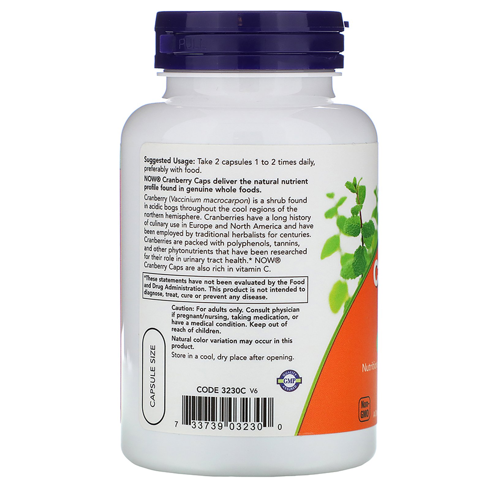 Cranberry Caps, Клюква 700 мг + Витамин C - 100 капсул