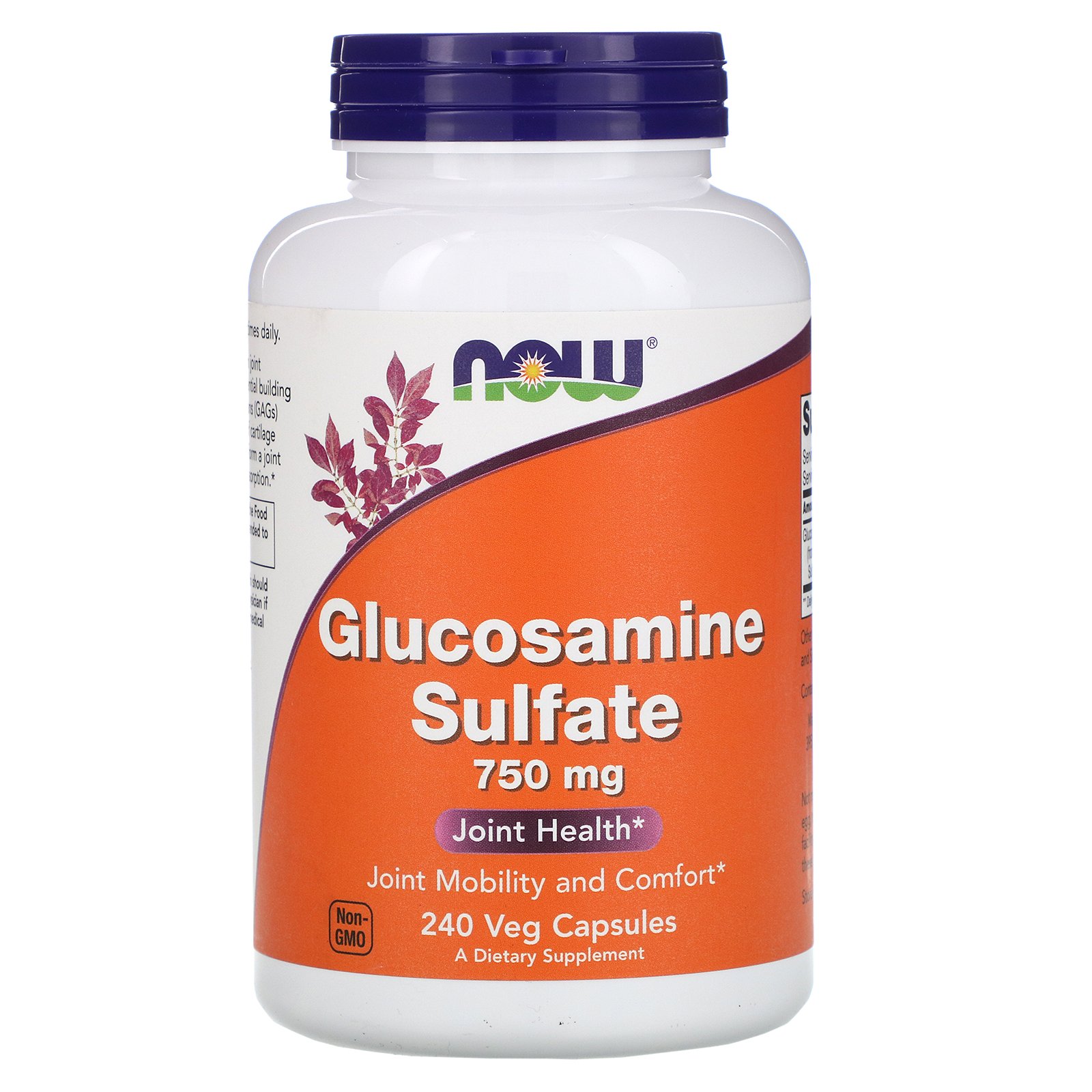 NOW Glucosamine Sulfate, Глюкозамин Сульфат 750 мг - 240 капсул