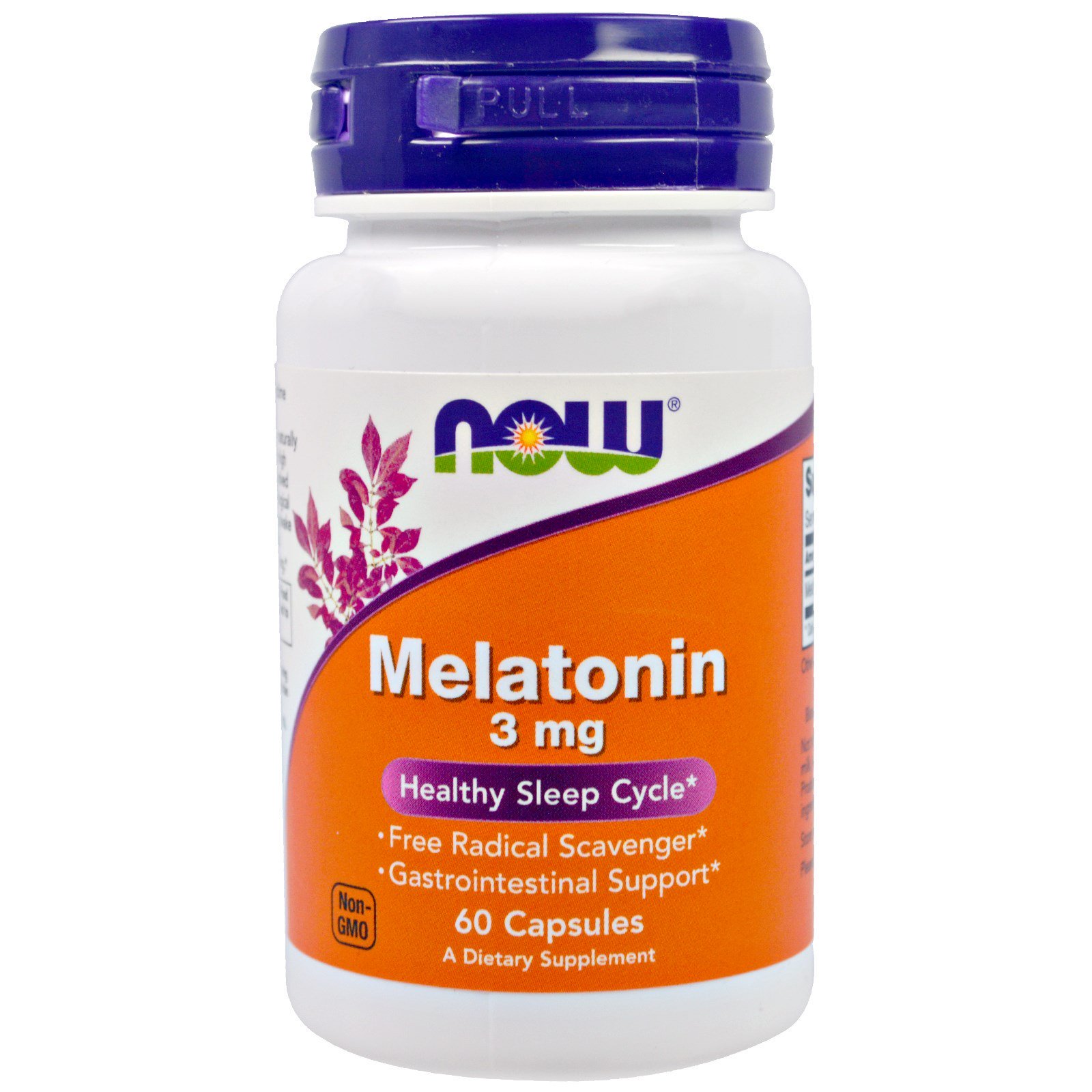 NOW Melatonin, Мелатонин 3 мг - 60 капсул (деформация упаковки - заводской брак)