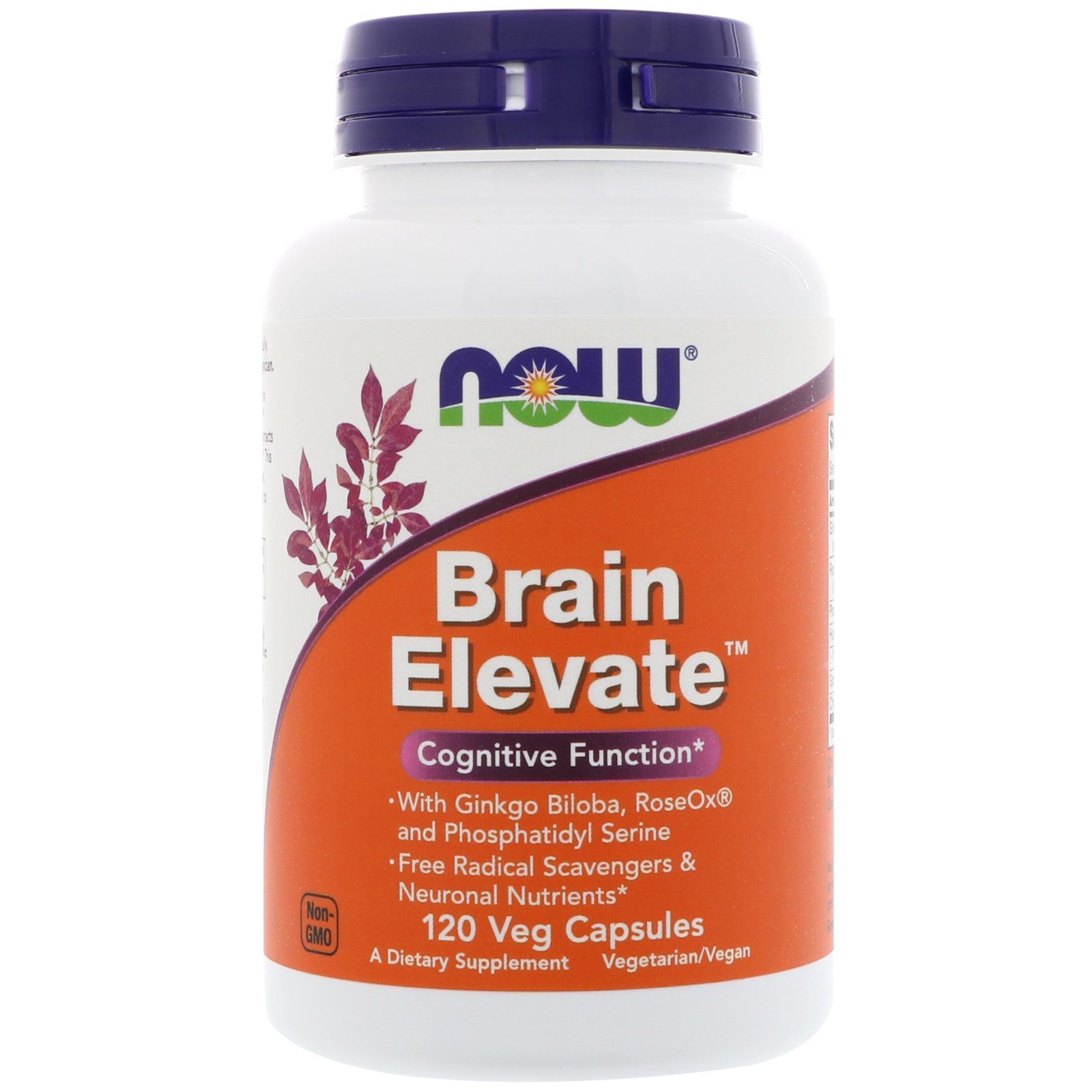 NOW Brain Elevate, Активатор Мозга - 120 капсул
