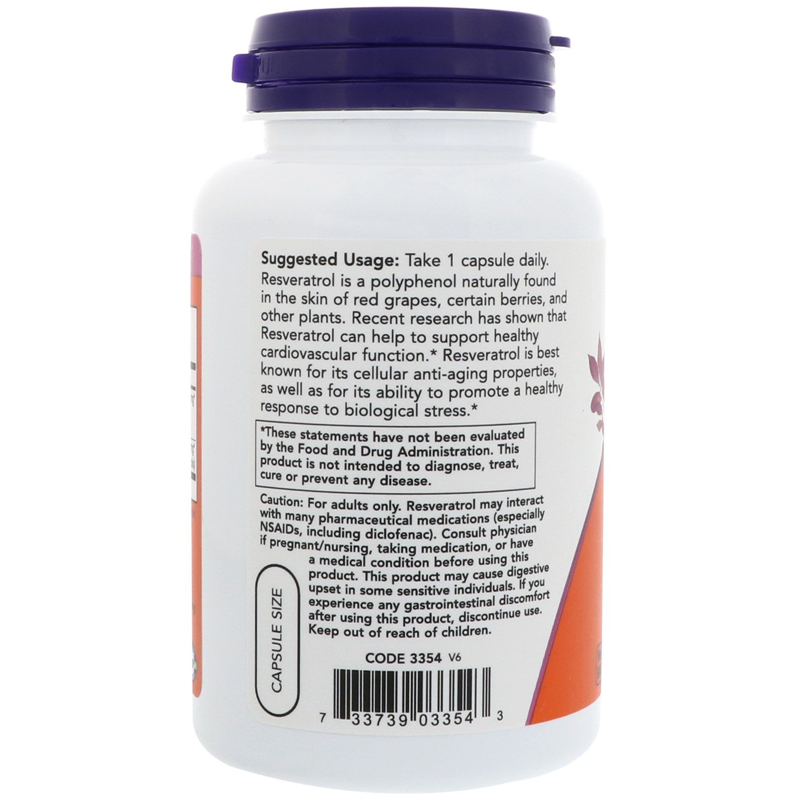 Resveratrol Natural, Ресвератрол Натуральный 200 мг - 120 капсул