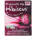 NOW Tea Organically Hip Hibiscus, Чай Органический, Гибискус, Без Кофеина - 24 пакетика
